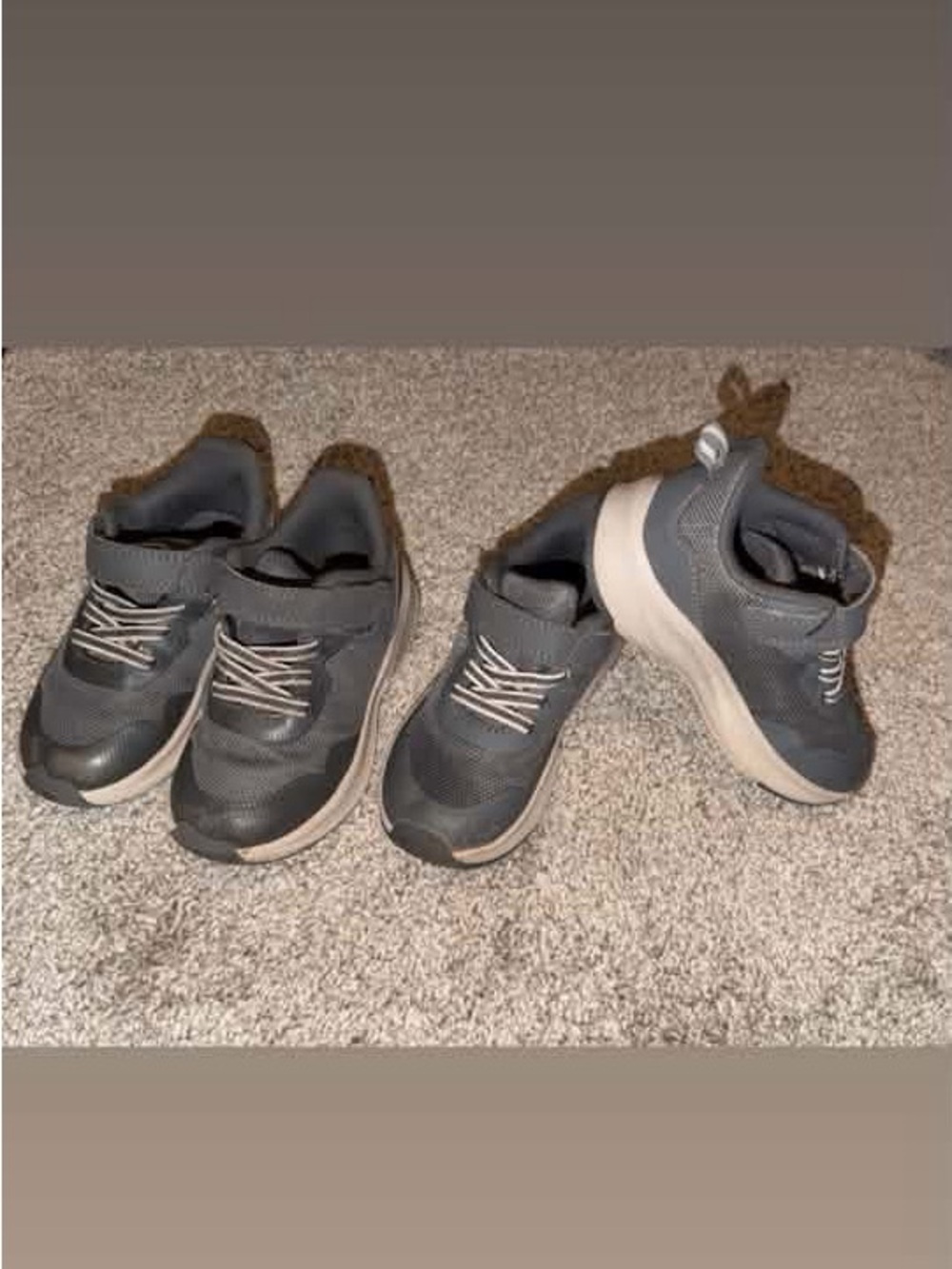 Athletic Works Gray Kids Sneakers with White Soles